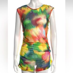 Stunning NWT Dries Van Noten rainbow mesh top